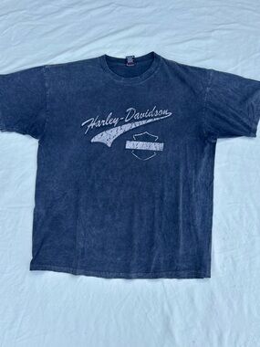 Harley-Davidson Navy Blue Faded Script Logo T-Shirt